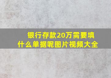 银行存款20万需要填什么单据呢图片视频大全