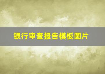 银行审查报告模板图片