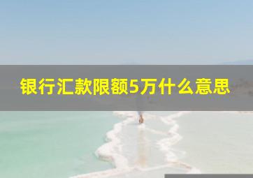 银行汇款限额5万什么意思