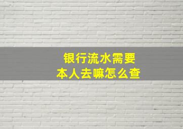 银行流水需要本人去嘛怎么查