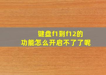 键盘f1到f12的功能怎么开启不了了呢