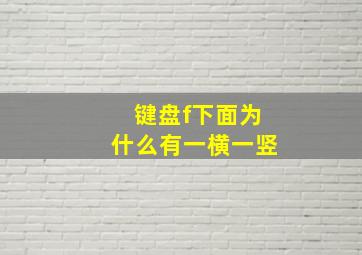 键盘f下面为什么有一横一竖