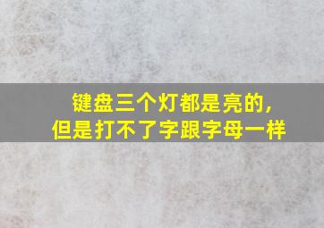 键盘三个灯都是亮的,但是打不了字跟字母一样