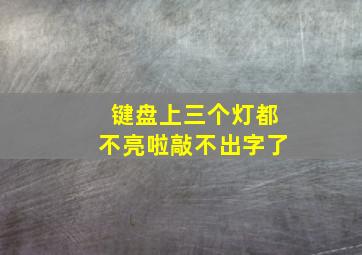 键盘上三个灯都不亮啦敲不出字了