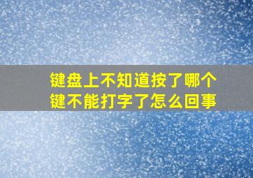 键盘上不知道按了哪个键不能打字了怎么回事