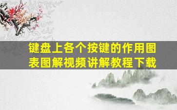 键盘上各个按键的作用图表图解视频讲解教程下载