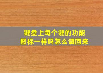 键盘上每个键的功能图标一样吗怎么调回来