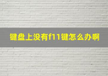 键盘上没有f11键怎么办啊