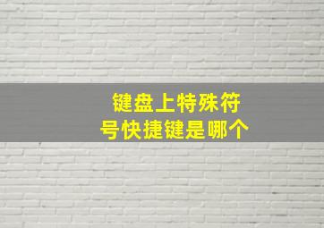 键盘上特殊符号快捷键是哪个