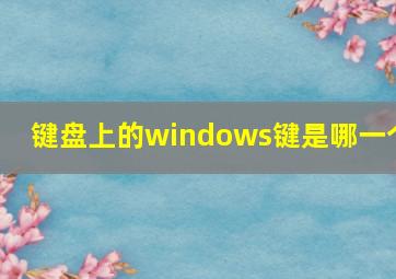 键盘上的windows键是哪一个