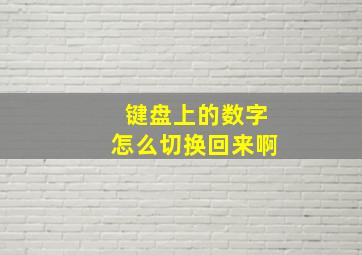 键盘上的数字怎么切换回来啊