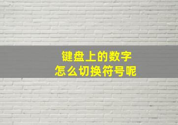 键盘上的数字怎么切换符号呢