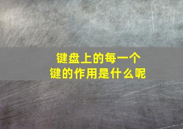 键盘上的每一个键的作用是什么呢