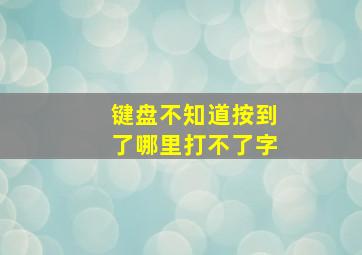 键盘不知道按到了哪里打不了字