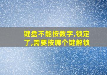 键盘不能按数字,锁定了,需要按哪个键解锁