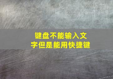 键盘不能输入文字但是能用快捷键