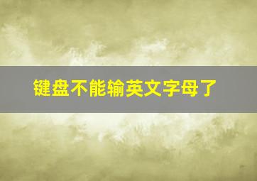 键盘不能输英文字母了