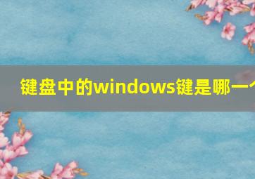 键盘中的windows键是哪一个