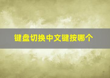 键盘切换中文键按哪个