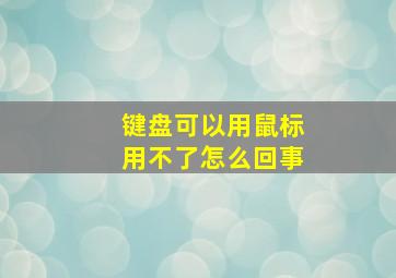 键盘可以用鼠标用不了怎么回事