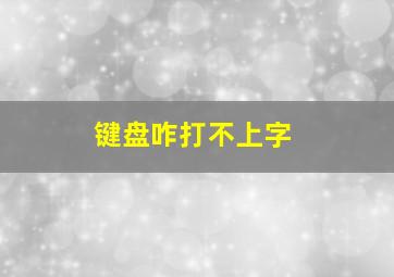 键盘咋打不上字