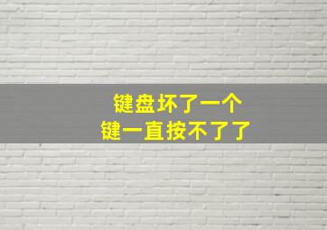 键盘坏了一个键一直按不了了