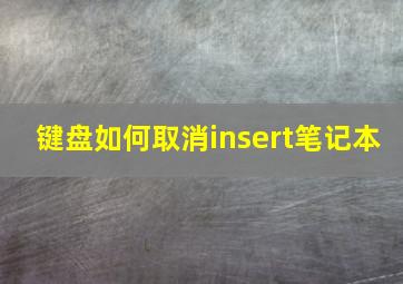 键盘如何取消insert笔记本