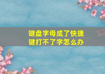 键盘字母成了快捷键打不了字怎么办