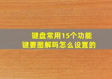 键盘常用15个功能键要图解吗怎么设置的