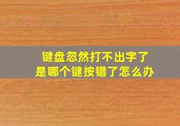 键盘忽然打不出字了是哪个键按错了怎么办