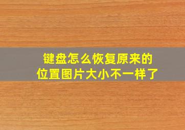 键盘怎么恢复原来的位置图片大小不一样了