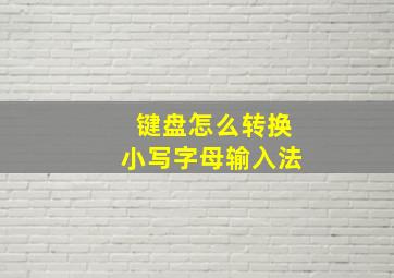 键盘怎么转换小写字母输入法