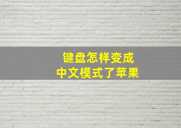 键盘怎样变成中文模式了苹果