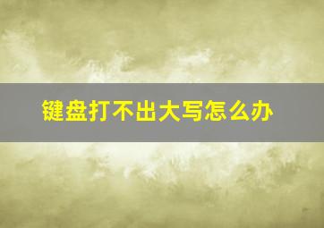 键盘打不出大写怎么办