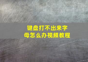 键盘打不出来字母怎么办视频教程