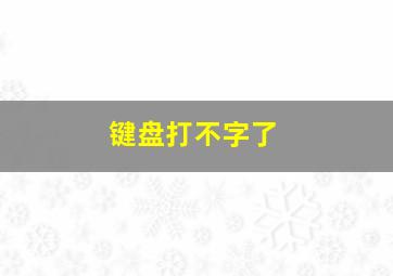 键盘打不字了