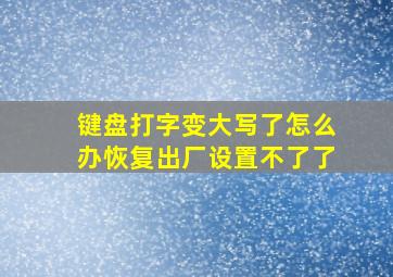 键盘打字变大写了怎么办恢复出厂设置不了了