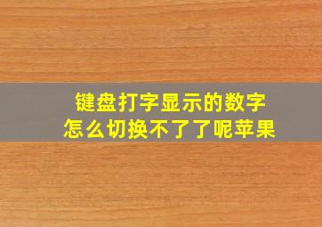 键盘打字显示的数字怎么切换不了了呢苹果