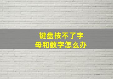 键盘按不了字母和数字怎么办