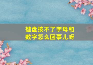 键盘按不了字母和数字怎么回事儿呀