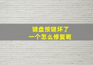 键盘按键坏了一个怎么修复呢