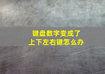 键盘数字变成了上下左右键怎么办