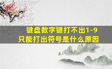 键盘数字键打不出1-9只能打出符号是什么原因