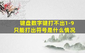 键盘数字键打不出1-9只能打出符号是什么情况