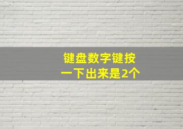 键盘数字键按一下出来是2个