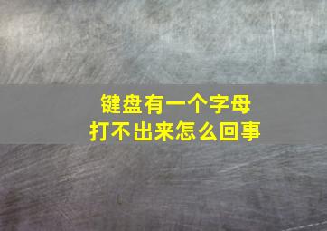 键盘有一个字母打不出来怎么回事