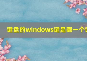 键盘的windows键是哪一个键