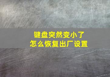 键盘突然变小了怎么恢复出厂设置