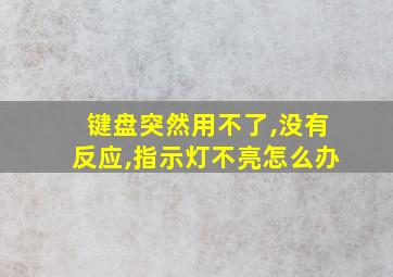 键盘突然用不了,没有反应,指示灯不亮怎么办