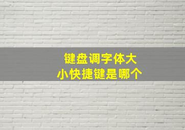 键盘调字体大小快捷键是哪个